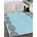 Patterned Koi Blue Rug in Family Room, pat2818lblu