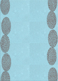 Machine Washable Transitional Koi Blue Rug, wshpat2818lblu