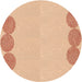 Square Patterned Pastel Orange Rug, pat2818org