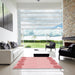 Square Patterned Red Rug in a Living Room, pat2818rd