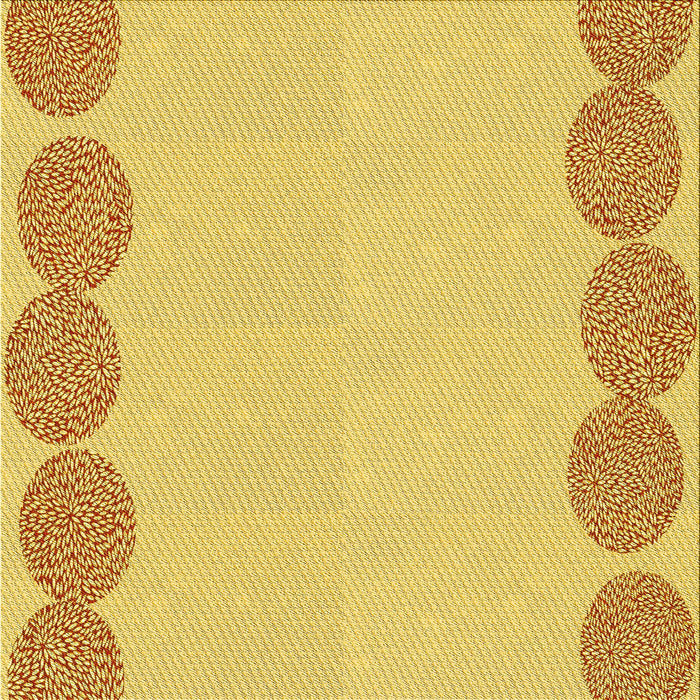 Round Patterned Bold Yellow Rug, pat2818yw
