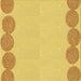 Round Patterned Bold Yellow Rug, pat2818yw