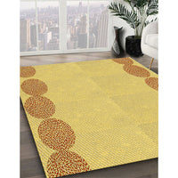 Patterned Bold Yellow Rug, pat2818yw