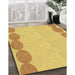 Patterned Bold Yellow Rug in Family Room, pat2818yw