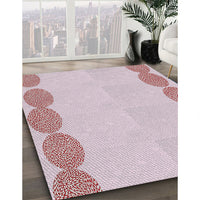 Patterned Blush Pink Novelty Rug, pat2818