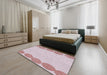 Patterned Blush Pink Novelty Rug in a Bedroom, pat2818