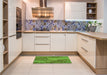Patterned Green Rug in a Kitchen, pat2819grn
