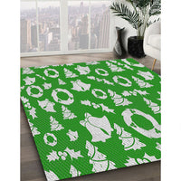 Patterned Jade Green Novelty Rug, pat281