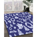 Machine Washable Transitional Cobalt Blue Rug in a Family Room, wshpat282blu