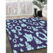 Machine Washable Transitional Denim Blue Rug in a Family Room, wshpat282lblu