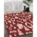 Machine Washable Transitional Light Salmon Rose Pink Rug in a Family Room, wshpat282org