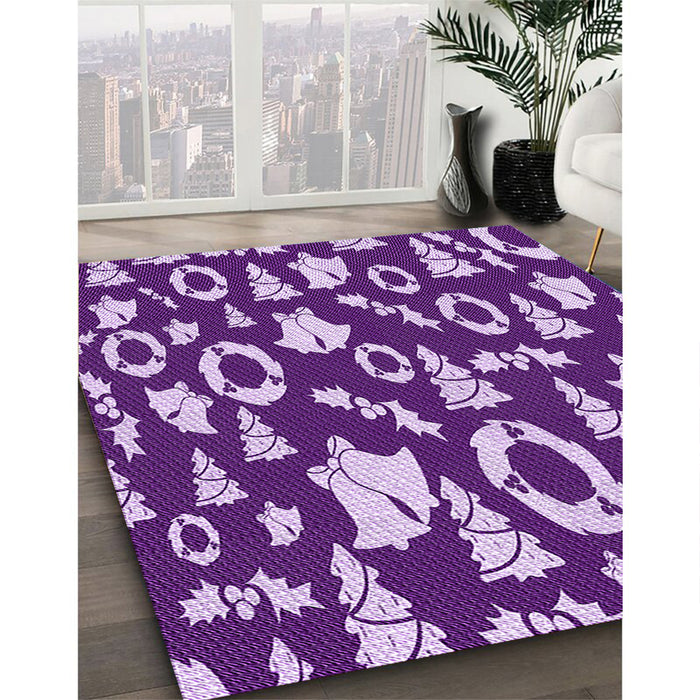 Machine Washable Transitional Bright Purple Rug in a Family Room, wshpat282pur