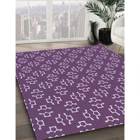 Patterned Lilac Purple Rug, pat2820blu