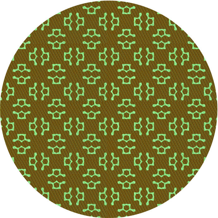 Square Patterned Dark Bronze Brown Rug, pat2820grn