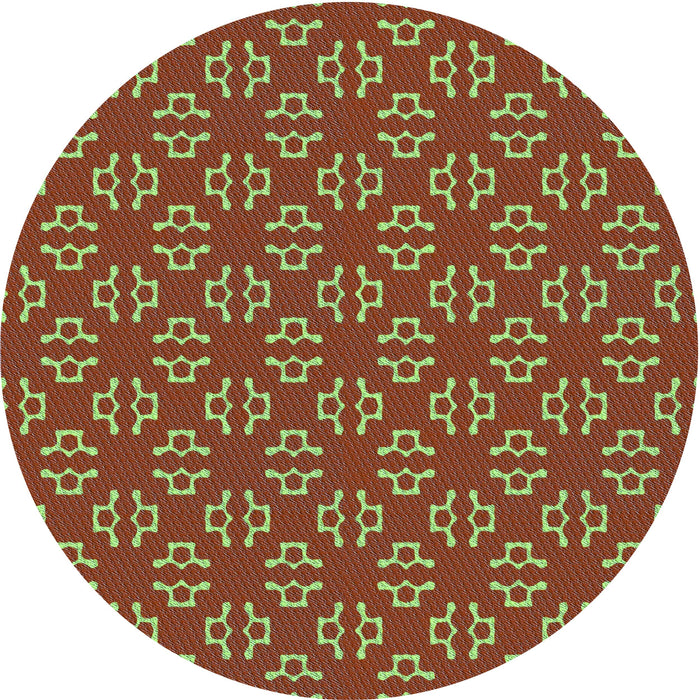 Square Patterned Copper Brown Rug, pat2820lblu