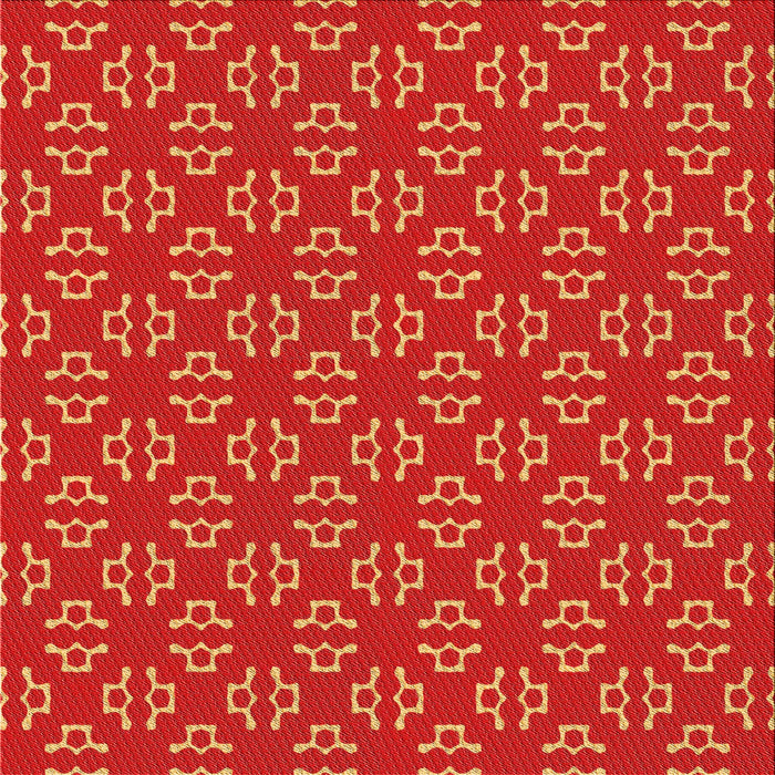 Round Patterned Orange Rug, pat2820org