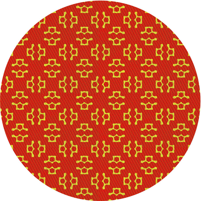 Square Patterned Neon Orange Rug, pat2820yw