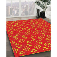 Patterned Orange Novelty Rug, pat2820