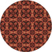 Square Machine Washable Transitional Mahogany Brown Rug in a Living Room, wshpat2821brn