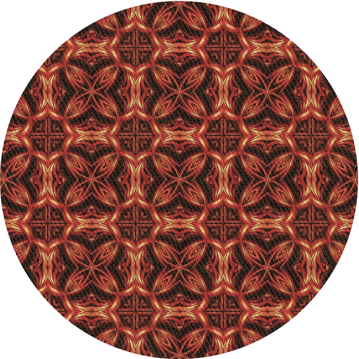 Square Patterned Mahogany Brown Rug, pat2821brn