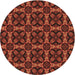 Square Patterned Mahogany Brown Rug, pat2821brn