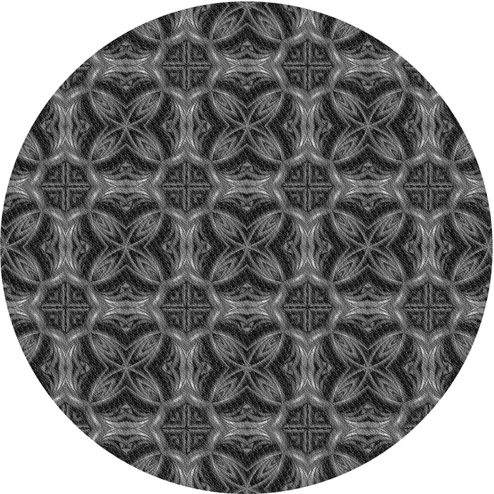 Square Machine Washable Transitional Charcoal Black Rug in a Living Room, wshpat2821gry