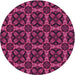 Square Patterned Dark Pink Rug, pat2821pur