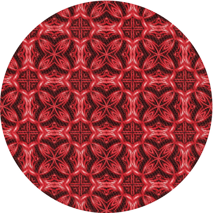 Square Patterned Red Rug, pat2821rd