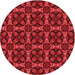 Square Patterned Red Rug, pat2821rd