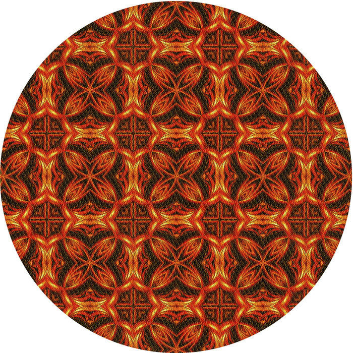 Square Patterned Mahogany Brown Rug, pat2821yw