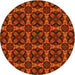 Square Patterned Mahogany Brown Rug, pat2821yw