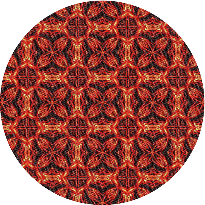 Sideview of Patterned Cranberry Red Novelty Rug, pat2821