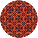 Sideview of Patterned Cranberry Red Novelty Rug, pat2821