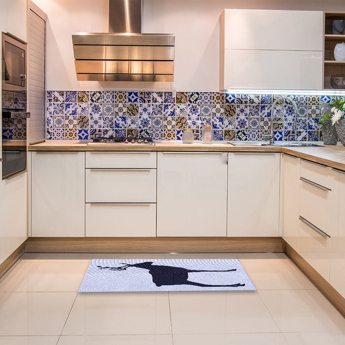 Patterned Lavender Blue Rug in a Kitchen, pat2822blu