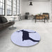 Round Patterned Lavender Blue Rug in a Office, pat2822blu