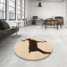 Round Patterned Light Brown Rug in a Office, pat2822org