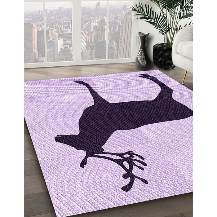 Patterned Purple Flower Purple Rug in Family Room, pat2822pur