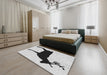 Patterned Off-White Novelty Rug in a Bedroom, pat2822