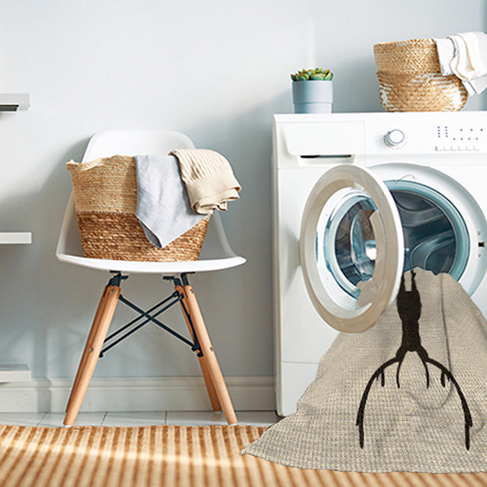 Machine Washable Transitional Moccasin Beige Rug in a Washing Machine, wshpat2823brn
