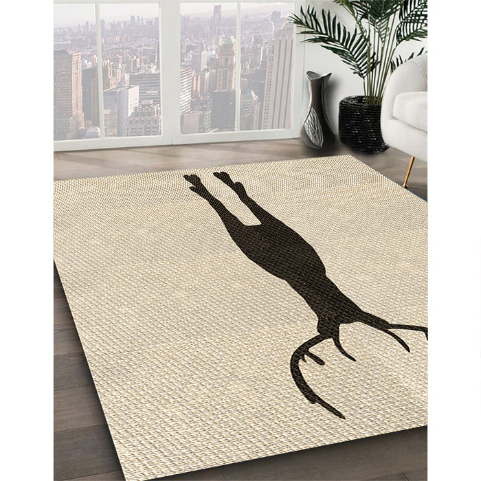 Machine Washable Transitional Moccasin Beige Rug in a Family Room, wshpat2823brn