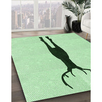 Patterned Mint Green Rug, pat2823grn