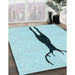 Patterned Electric Blue Rug in Family Room, pat2823lblu