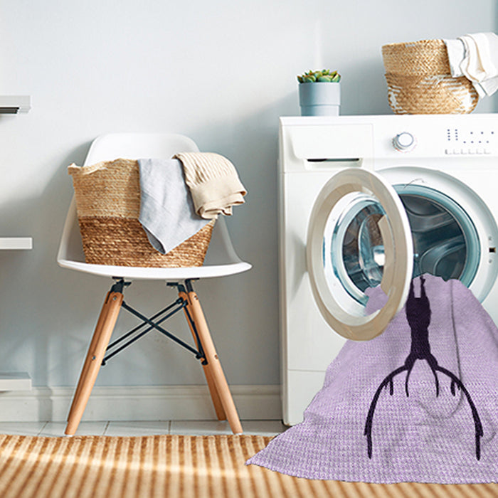 Machine Washable Transitional Orchid Purple Rug in a Washing Machine, wshpat2823pur