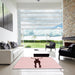 Machine Washable Transitional Pink Rug in a Kitchen, wshpat2823rd