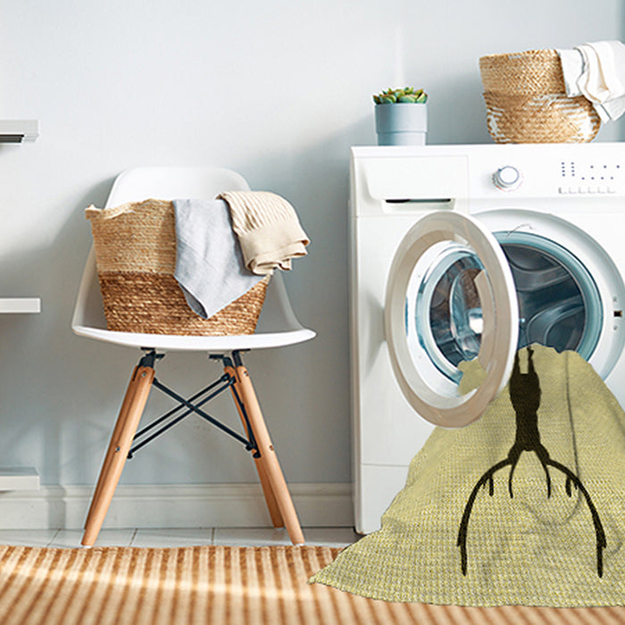 Machine Washable Transitional Sun Yellow Rug in a Washing Machine, wshpat2823yw