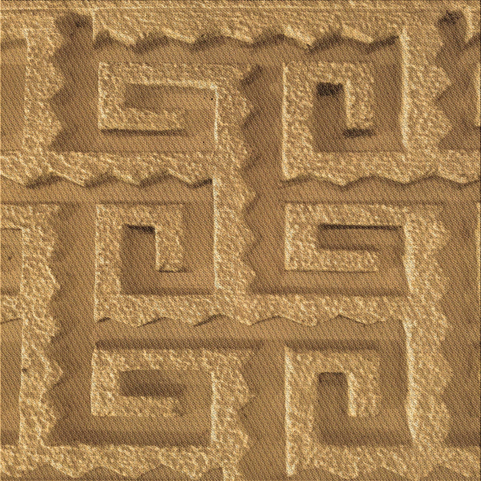 Round Machine Washable Transitional Yellow Rug, wshpat2824brn