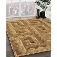 Patterned Yellow Rug, pat2824brn
