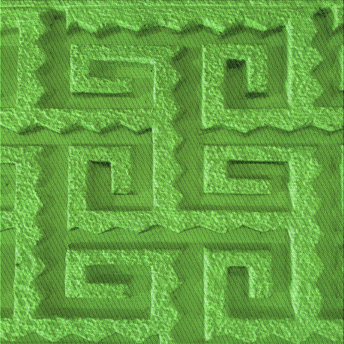 Round Patterned Dark Lime Green Rug, pat2824grn