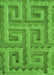 Patterned Dark Lime Green Rug, pat2824grn