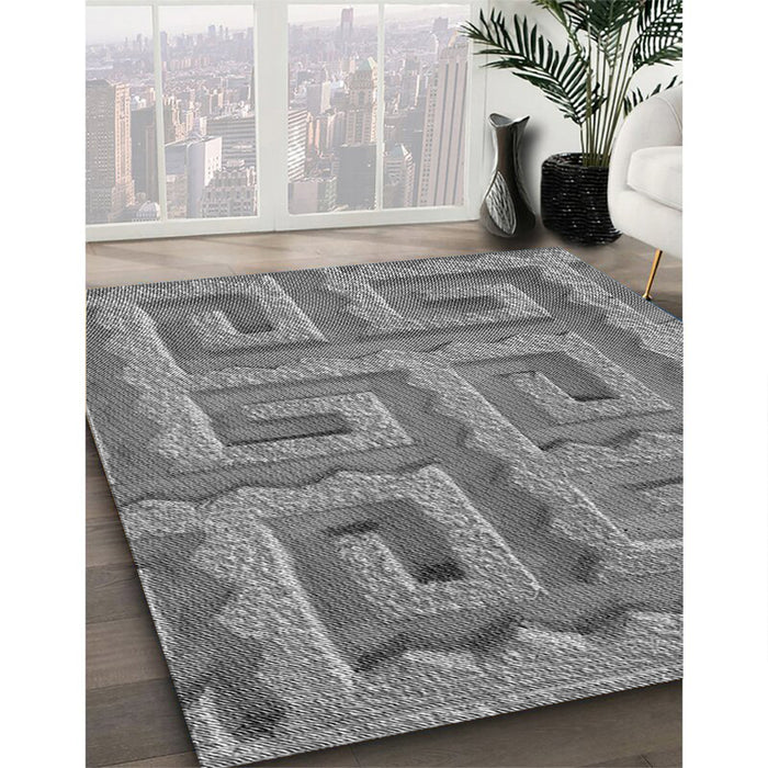 Patterned Ash Gray Rug in Family Room, pat2824gry